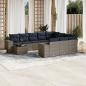 Preview: ARDEBO.de - 11-teiliges Gartensofa-Set mit Kissen, grau, Polyrattan
