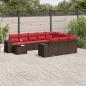 Preview: ARDEBO.de - 11-teiliges Gartensofa-Set mit Kissen, braun, Polyrattan