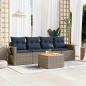 Preview: ARDEBO.de - 5-teiliges Gartensofa-Set mit Kissen, grau, Polyrattan