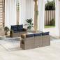 Preview: ARDEBO.de - 6-teiliges Gartensofa-Set mit Kissen, grau, Polyrattan