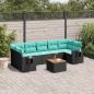 Preview: ARDEBO.de - 8-teiliges Gartensofa-Set mit Kissen, schwarzes Polyrattan