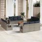 Preview: ARDEBO.de - 13-teiliges Gartensofa-Set mit Kissen, grau, Polyrattan