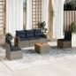 Preview: ARDEBO.de - 6-teiliges Gartensofa-Set mit Kissen, grau, Polyrattan