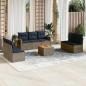Preview: ARDEBO.de - 8-teiliges Gartensofa-Set mit Kissen, grau, Polyrattan