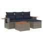 Preview: 5-teiliges Gartensofa-Set mit Kissen, grau, Polyrattan