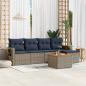 Preview: ARDEBO.de - 6-teiliges Gartensofa-Set mit Kissen, grau, Polyrattan