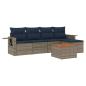 Preview: 6-teiliges Gartensofa-Set mit Kissen, grau, Polyrattan