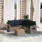 Preview: ARDEBO.de - 6-teiliges Gartensofa-Set mit Kissen, grau, Polyrattan