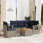 Preview: ARDEBO.de - 6-teiliges Gartensofa-Set mit Kissen, grau, Polyrattan