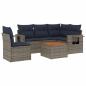 Preview: 6-teiliges Gartensofa-Set mit Kissen, grau, Polyrattan