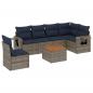 Preview: 7-teiliges Gartensofa-Set mit Kissen, grau, Polyrattan