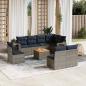 Preview: ARDEBO.de - 9-teiliges Gartensofa-Set mit Kissen, grau, Polyrattan