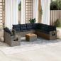 Preview: ARDEBO.de - 10-teiliges Gartensofa-Set mit Kissen, grau, Polyrattan