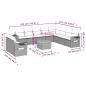 Preview: 11-teiliges Gartensofa-Set mit Kissen, schwarzes Polyrattan