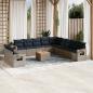 Preview: ARDEBO.de - 12-teiliges Gartensofa-Set mit Kissen, grau, Polyrattan