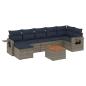 Preview: 8-teiliges Gartensofa-Set mit Kissen, grau, Polyrattan