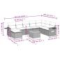 Preview: 9-teiliges Gartensofa-Set mit Kissen, schwarzes Polyrattan