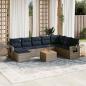 Preview: ARDEBO.de - 9-teiliges Gartensofa-Set mit Kissen, grau, Polyrattan