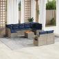Preview: ARDEBO.de - 10-teiliges Gartensofa-Set mit Kissen, grau, Polyrattan
