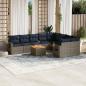 Preview: ARDEBO.de - 10-teiliges Gartensofa-Set mit Kissen, grau, Polyrattan