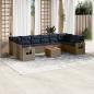 Preview: ARDEBO.de - 11-teiliges Gartensofa-Set mit Kissen, grau, Polyrattan
