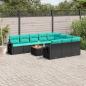 Preview: ARDEBO.de - 11-teiliges Gartensofa-Set mit Kissen, schwarzes Polyrattan