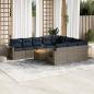 Preview: ARDEBO.de - 11-teiliges Gartensofa-Set mit Kissen, grau, Polyrattan