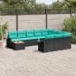 Preview: ARDEBO.de - 11-teiliges Gartensofa-Set mit Kissen, schwarzes Polyrattan