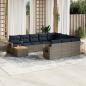 Preview: ARDEBO.de - 11-teiliges Gartensofa-Set mit Kissen, grau, Polyrattan
