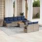 Preview: ARDEBO.de - 10-teiliges Gartensofa-Set mit Kissen, grau, Polyrattan