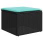 Preview: 11-teiliges Gartensofa-Set mit Kissen, schwarzes Polyrattan