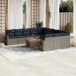 Preview: ARDEBO.de - 12-teiliges Gartensofa-Set mit Kissen, grau, Polyrattan