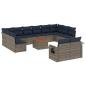 Preview: 13-teiliges Gartensofa-Set mit Kissen, grau, Polyrattan