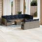 Preview: ARDEBO.de - 14-teiliges Gartensofa-Set mit Kissen, grau, Polyrattan