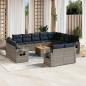 Preview: ARDEBO.de - 13-teiliges Gartensofa-Set mit Kissen, grau, Polyrattan
