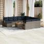 Preview: ARDEBO.de - 13-teiliges Gartensofa-Set mit Kissen, grau, Polyrattan