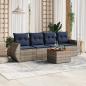 Preview: ARDEBO.de - 5-teiliges Gartensofa-Set mit Kissen, grau, Polyrattan