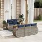 Preview: ARDEBO.de - 6-teiliges Gartensofa-Set mit Kissen, grau, Polyrattan