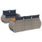 Preview: 6-teiliges Gartensofa-Set mit Kissen, grau, Polyrattan