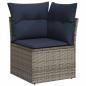 Preview: 7-teiliges Gartensofa-Set mit Kissen, grau, Polyrattan