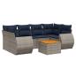 Preview: 7-teiliges Gartensofa-Set mit Kissen, grau, Polyrattan