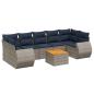 Preview: 8-teiliges Gartensofa-Set mit Kissen, grau, Polyrattan