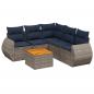 Preview: 6-teiliges Gartensofa-Set mit Kissen, grau, Polyrattan
