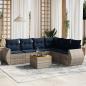 Preview: ARDEBO.de - 7-teiliges Gartensofa-Set mit Kissen, grau, Polyrattan