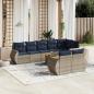 Preview: ARDEBO.de - 9-teiliges Gartensofa-Set mit Kissen, grau, Polyrattan