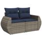 Preview: 9-teiliges Gartensofa-Set mit Kissen, grau, Polyrattan