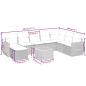 Preview: 9-teiliges Gartensofa-Set mit Kissen, schwarzes Polyrattan