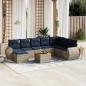 Preview: ARDEBO.de - 9-teiliges Gartensofa-Set mit Kissen, grau, Polyrattan