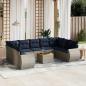 Preview: ARDEBO.de - 10-teiliges Gartensofa-Set mit Kissen, grau, Polyrattan
