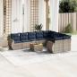 Preview: ARDEBO.de - 10-teiliges Gartensofa-Set mit Kissen, grau, Polyrattan